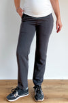 Nosečniške elegantne hlače - raven kroj - antracit