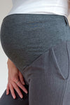Nosečniške elegantne hlače - raven kroj - antracit