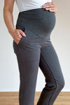 Nosečniške elegantne hlače - raven kroj - antracit
