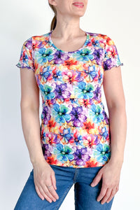 Majica za dojenje - pisane rožice