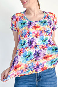 Majica za dojenje - pisane rožice