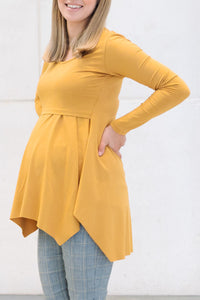 Tunika za dojenje in nosečnost - rumena