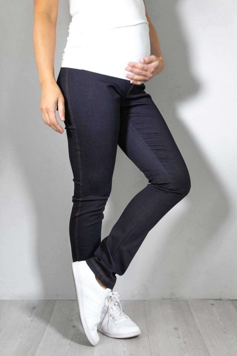 Nosečniške hlače - jeans - indigo modre