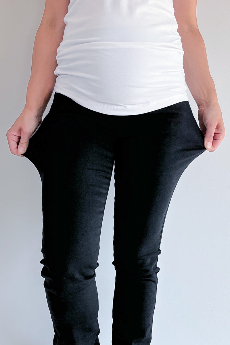 Nosečniške hlače - jeans - črne