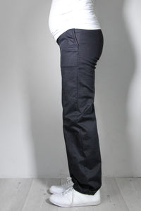 Jeans nosečniške hlače - ravne z žepi - antracit