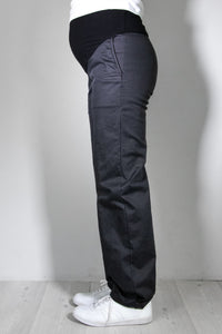 Jeans nosečniške hlače - ravne z žepi - antracit