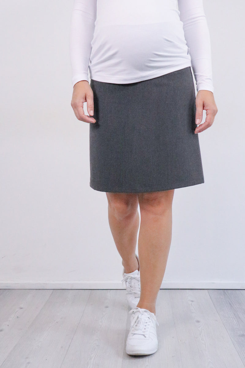 Nosečniško elegantno krilo - temno sivo