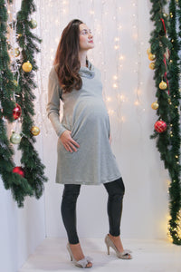 Nosečniška obleka z žepki- zlata