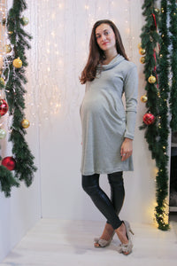 Nosečniška obleka z žepki- zlata